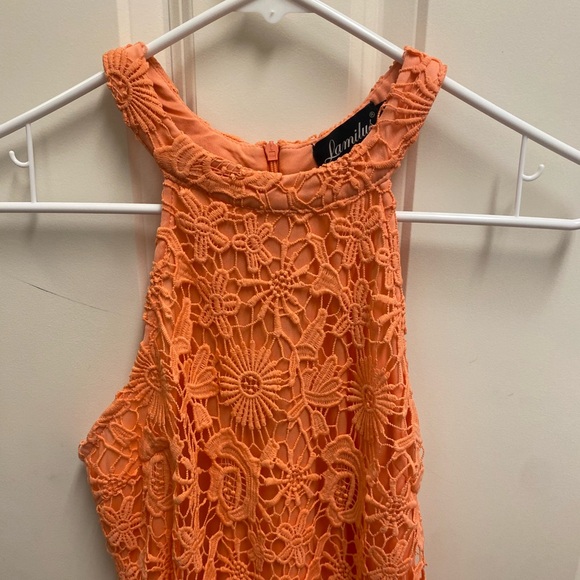 Coral Lace Dress - Picture 2 of 4